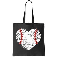 Pocket Baseball Heart Cute Softball Tote Bag