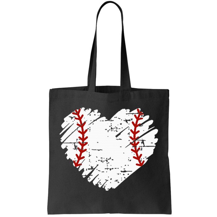 Pocket Baseball Heart Cute Softball Tote Bag