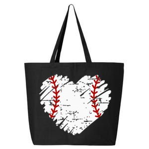 Pocket Baseball Heart Cute Softball 25L Jumbo Tote