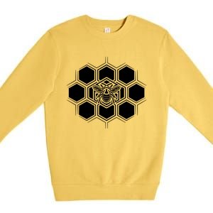 Proud Beekeeper Honeycomb Honeycute Giftbee Beekeeping Apiarist Great Gift Premium Crewneck Sweatshirt