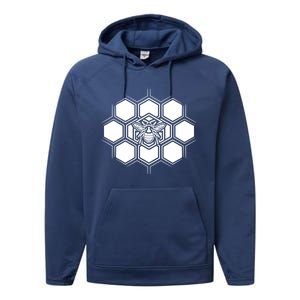 Proud Beekeeper Honeycomb Honeycute Giftbee Beekeeping Apiarist Great Gift Performance Fleece Hoodie