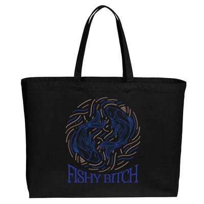 Pisces Birthday Horoscope Fishy Bitch Gift Cotton Canvas Jumbo Tote