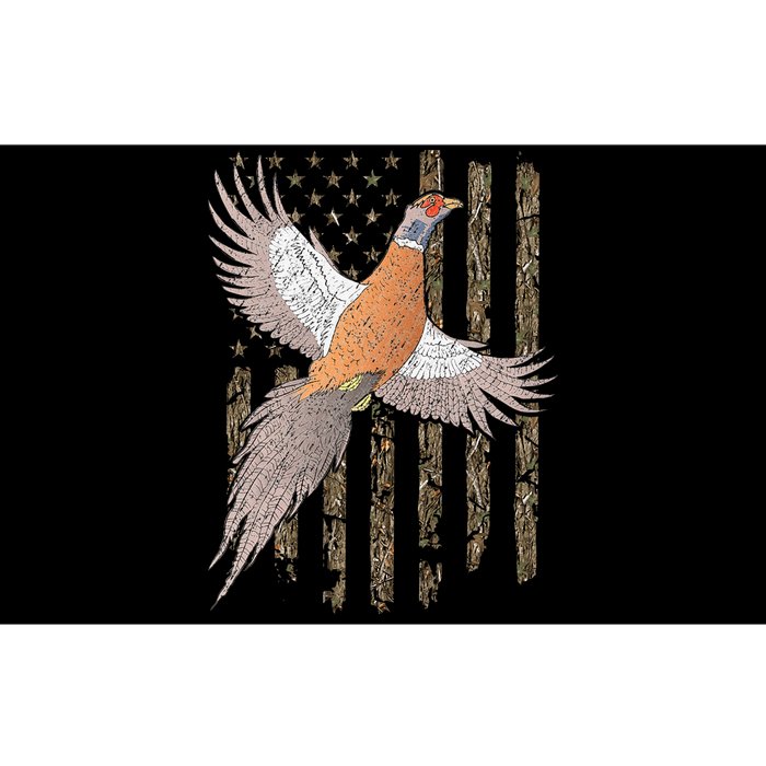 Pheasant Bird Hunting Usa American Flag Tree Camouflage Bumper Sticker