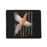 Pheasant Bird Hunting Usa American Flag Tree Camouflage Mousepad