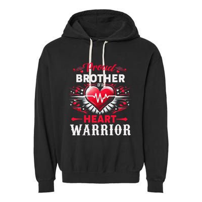 Proud Brother Heart Warrior Chd Awareness Congenital Defect Garment-Dyed Fleece Hoodie