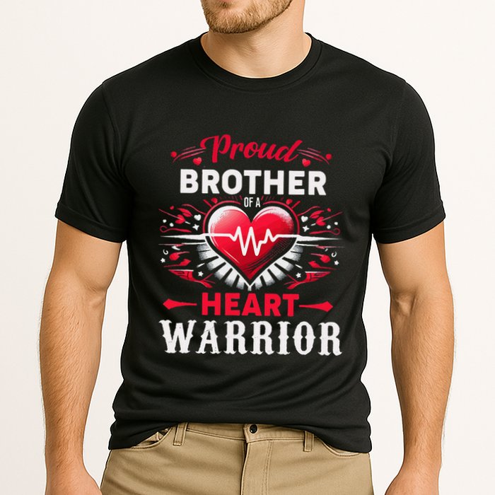Proud Brother Heart Warrior Chd Awareness Congenital Defect Cooling Performance Crew T-Shirt