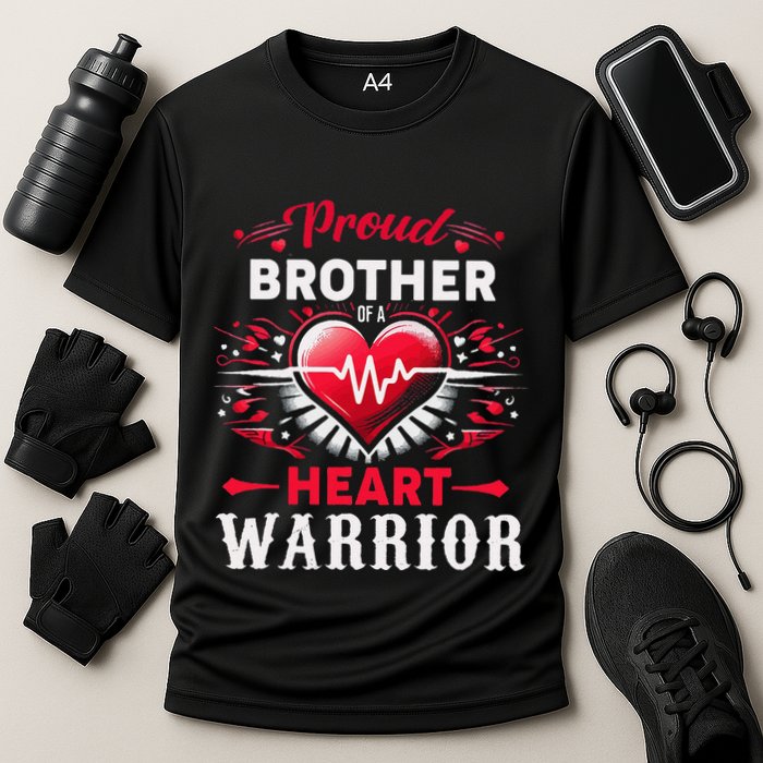 Proud Brother Heart Warrior Chd Awareness Congenital Defect Cooling Performance Crew T-Shirt
