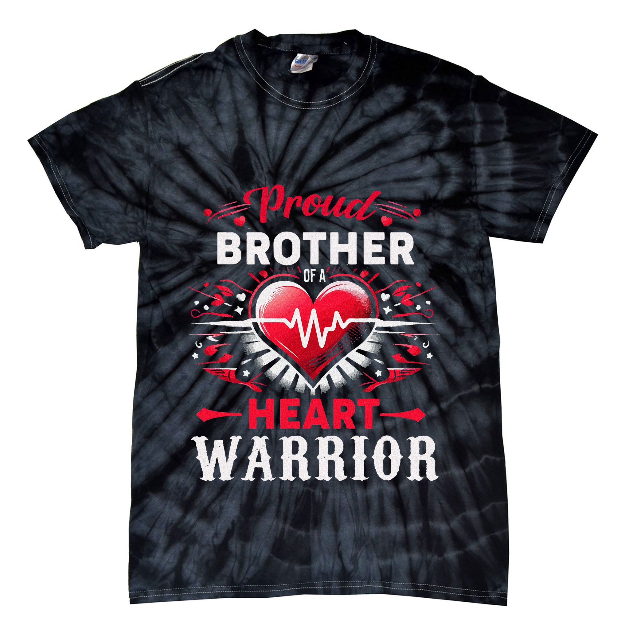Proud Brother Heart Warrior Chd Awareness Congenital Defect Tie-Dye T-Shirt