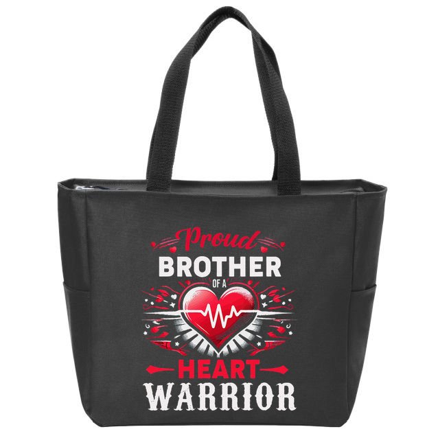 Proud Brother Heart Warrior Chd Awareness Congenital Defect Zip Tote Bag