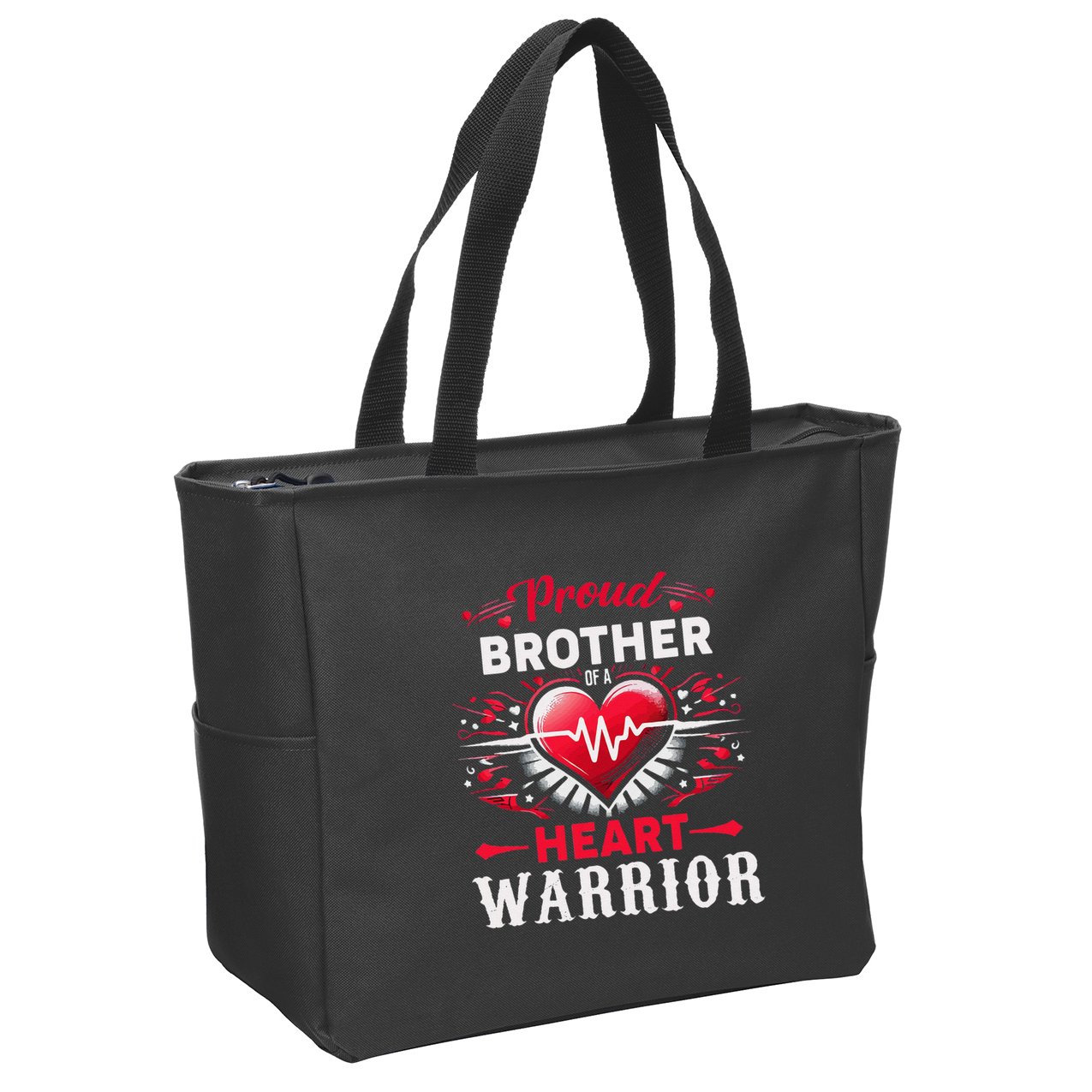 Proud Brother Heart Warrior Chd Awareness Congenital Defect Zip Tote Bag