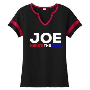 Pro Biden Here’S The Deal Joe Biden Supporter Cute Gift Ladies Halftime Notch Neck Tee