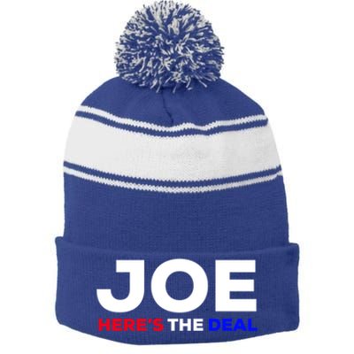 Pro Biden Here’S The Deal Joe Biden Supporter Cute Gift Stripe Pom Pom Beanie