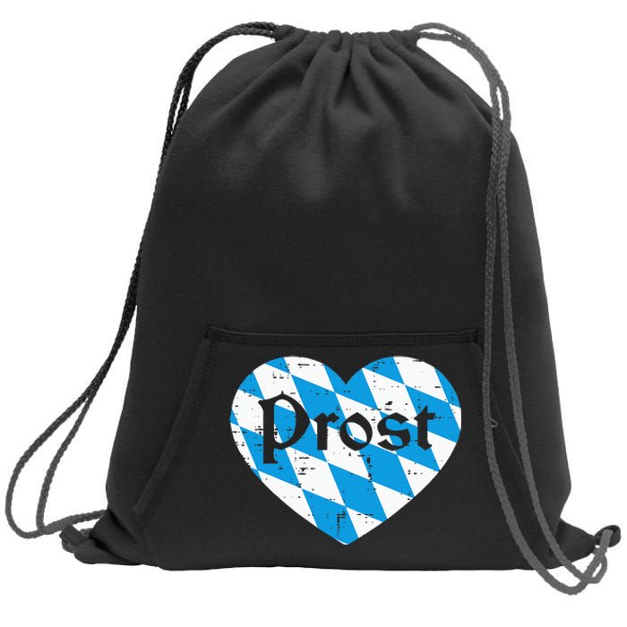 Prost Bavarian Heart Cute Oktoberfest Sweatshirt Cinch Pack Bag