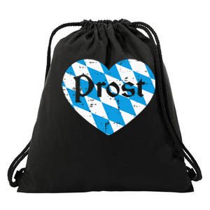 Prost Bavarian Heart Cute Oktoberfest Drawstring Bag