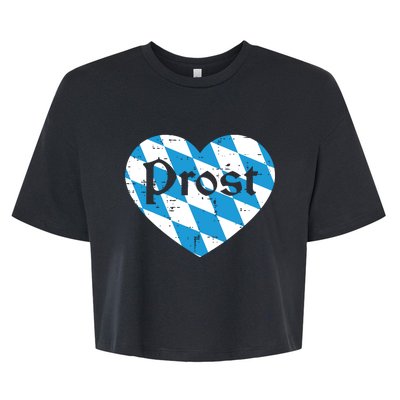 Prost Bavarian Heart Cute Oktoberfest Bella+Canvas Jersey Crop Tee