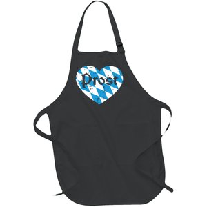 Prost Bavarian Heart Cute Oktoberfest Full-Length Apron With Pockets