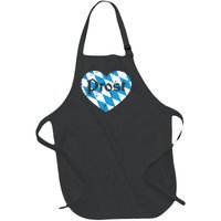 Prost Bavarian Heart Cute Oktoberfest Full-Length Apron With Pockets