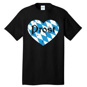 Prost Bavarian Heart Cute Oktoberfest Tall T-Shirt