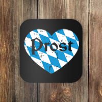 Prost Bavarian Heart Cute Oktoberfest Coaster