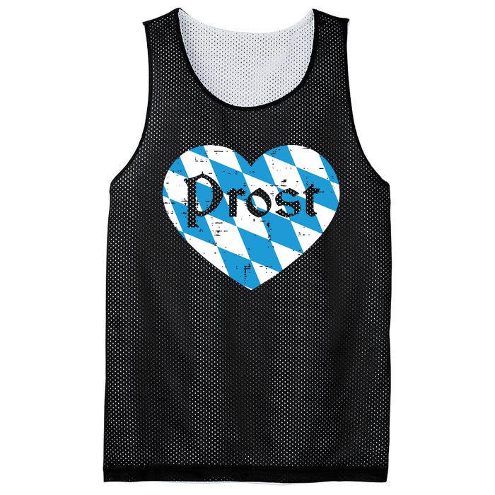 Prost Bavarian Heart Cute Oktoberfest Mesh Reversible Basketball Jersey Tank