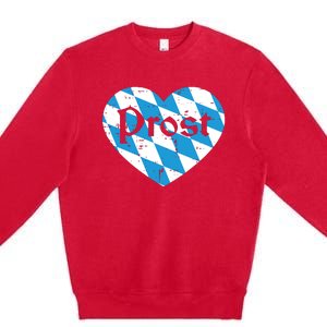 Prost Bavarian Heart Cute Oktoberfest Premium Crewneck Sweatshirt