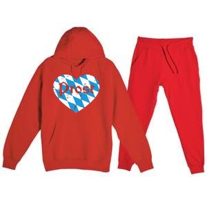 Prost Bavarian Heart Cute Oktoberfest Premium Hooded Sweatsuit Set