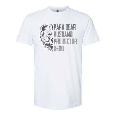 Papa Bear Husband Protector Hero Dad Funny Father's day Softstyle® CVC T-Shirt