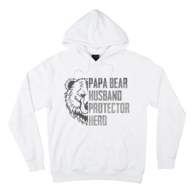 Papa Bear Husband Protector Hero Dad Funny Father's day Hoodie