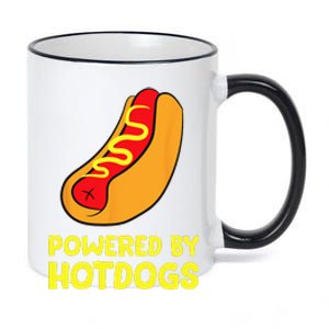 Powered By Hotdogs Funny Hotdog 11oz Black Color Changing Mug