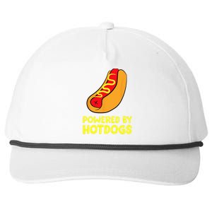 Powered By Hotdogs Funny Hotdog Snapback Five-Panel Rope Hat