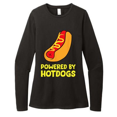 Powered By Hotdogs Funny Hotdog Womens CVC Long Sleeve Shirt