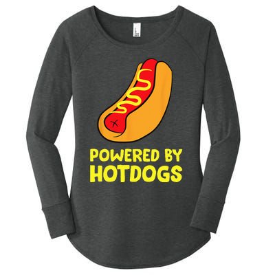 Powered By Hotdogs Funny Hotdog Women's Perfect Tri Tunic Long Sleeve Shirt