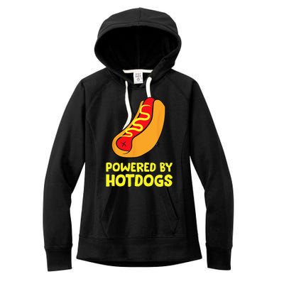 Powered By Hotdogs Funny Hotdog Women's Fleece Hoodie