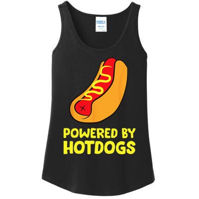 Powered By Hotdogs Funny Hotdog Ladies Essential Tank