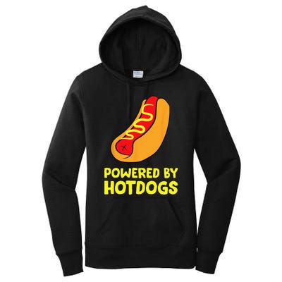 Powered By Hotdogs Funny Hotdog Women's Pullover Hoodie