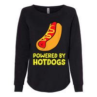 Powered By Hotdogs Funny Hotdog Womens California Wash Sweatshirt