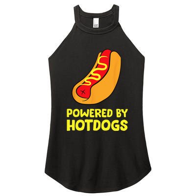 Powered By Hotdogs Funny Hotdog Women's Perfect Tri Rocker Tank