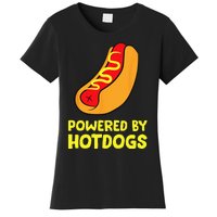 Powered By Hotdogs Funny Hotdog Women's T-Shirt