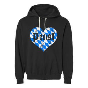 Prost Bavarian Heart Bayern Cute Oktoberfest Garment-Dyed Fleece Hoodie