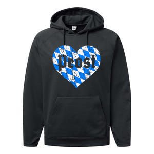 Prost Bavarian Heart Bayern Cute Oktoberfest Performance Fleece Hoodie