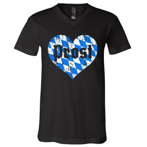 Prost Bavarian Heart Bayern Cute Oktoberfest V-Neck T-Shirt