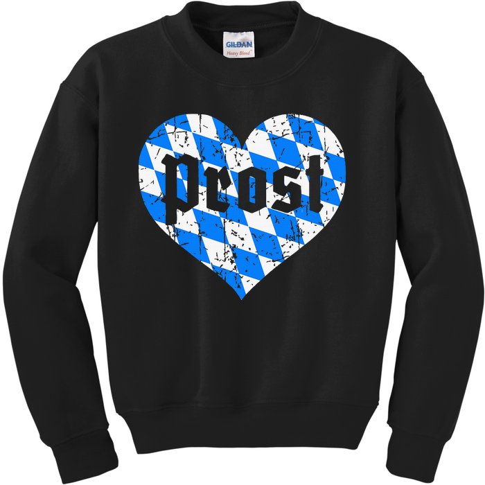 Prost Bavarian Heart Bayern Cute Oktoberfest Kids Sweatshirt