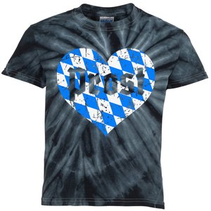 Prost Bavarian Heart Bayern Cute Oktoberfest Kids Tie-Dye T-Shirt