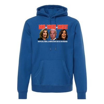 Pelosi Biden Harris Are Dumb & Dumber & Dumbest Premium Hoodie