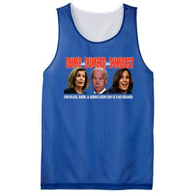 Pelosi Biden Harris Are Dumb & Dumber & Dumbest Mesh Reversible Basketball Jersey Tank