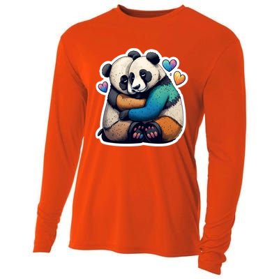 Panda Bear Hugs Love Cooling Performance Long Sleeve Crew