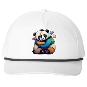 Panda Bear Hugs Love Snapback Five-Panel Rope Hat