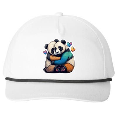 Panda Bear Hugs Love Snapback Five-Panel Rope Hat