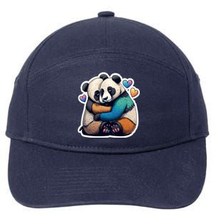 Panda Bear Hugs Love 7-Panel Snapback Hat