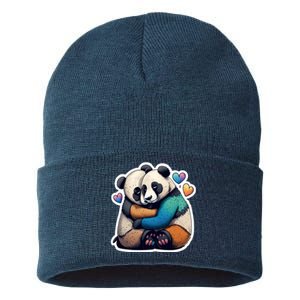 Panda Bear Hugs Love Sustainable Knit Beanie